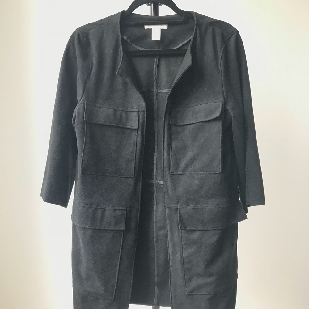 H&M Four Pocket 3/4 sleeve Black Jacket size 8